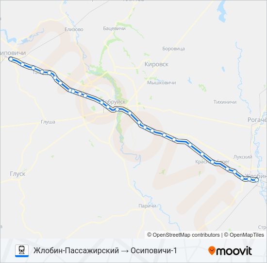 ОСИПОВИЧИ Train Line Map