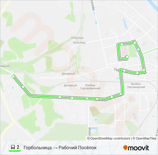 Автобус 2: карта маршрута