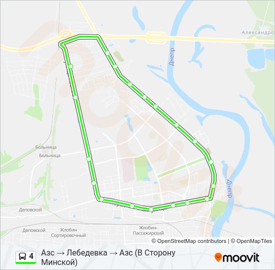 Автобус 4: карта маршрута