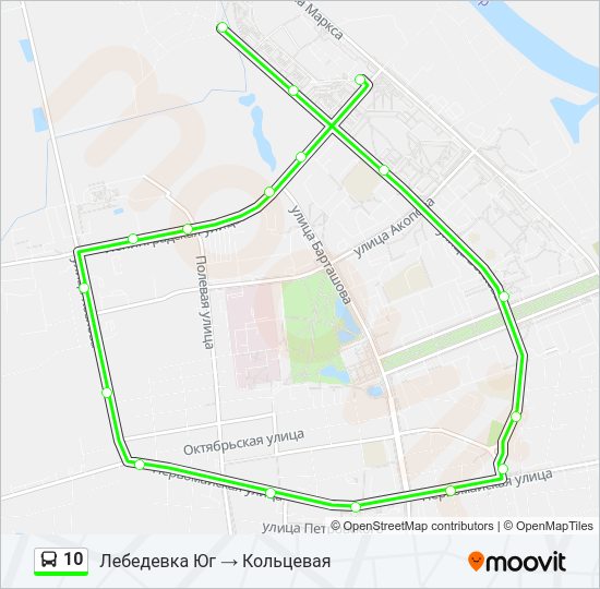 Автобус 10: карта маршрута