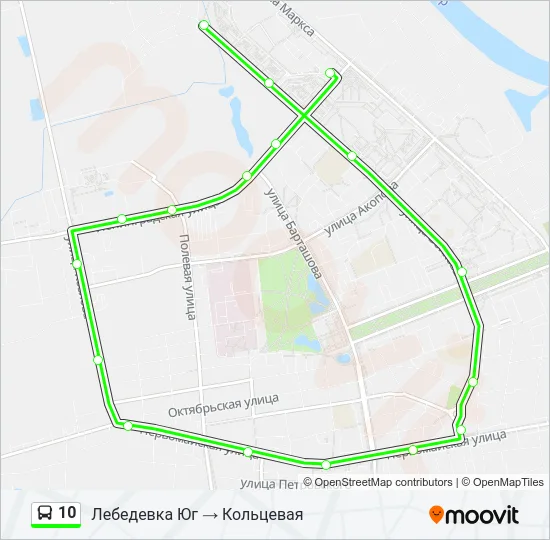 Автобус 10: карта маршрута