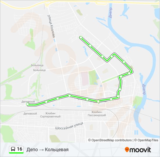 Автобус 16: карта маршрута