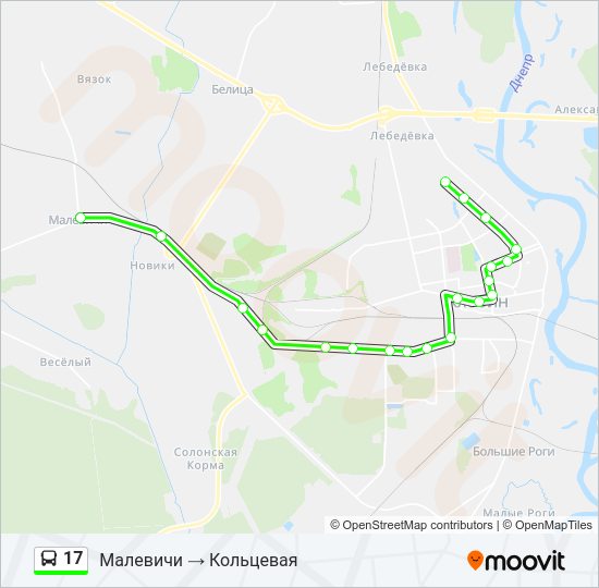Автобус 17: карта маршрута