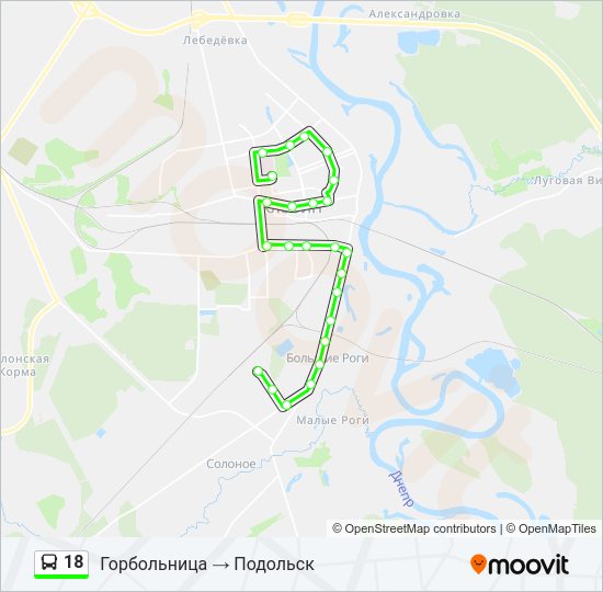 Автобус 18: карта маршрута