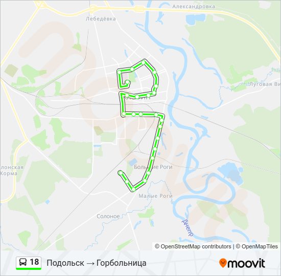 Автобус 18: карта маршрута
