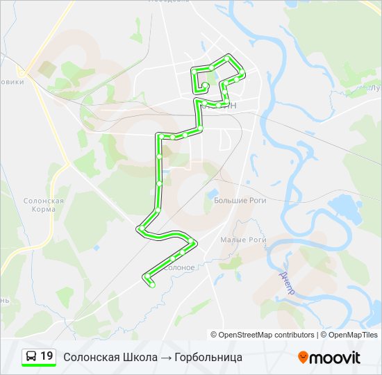 Автобус 19: карта маршрута