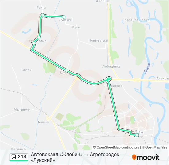 Автобус 213: карта маршрута