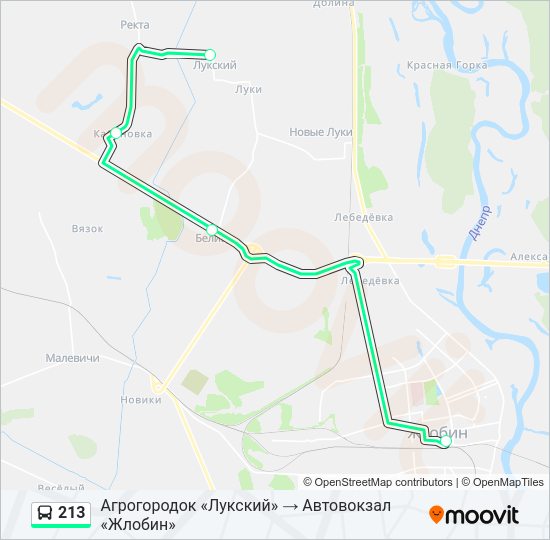 Автобус 213: карта маршрута