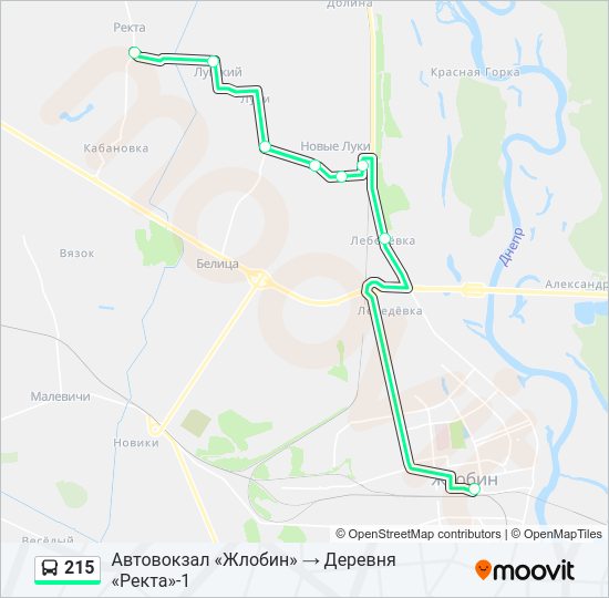 Автобус 215: карта маршрута