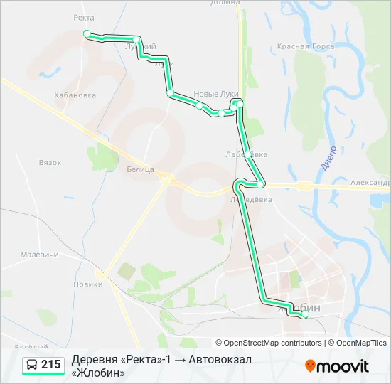 Автобус 215: карта маршрута