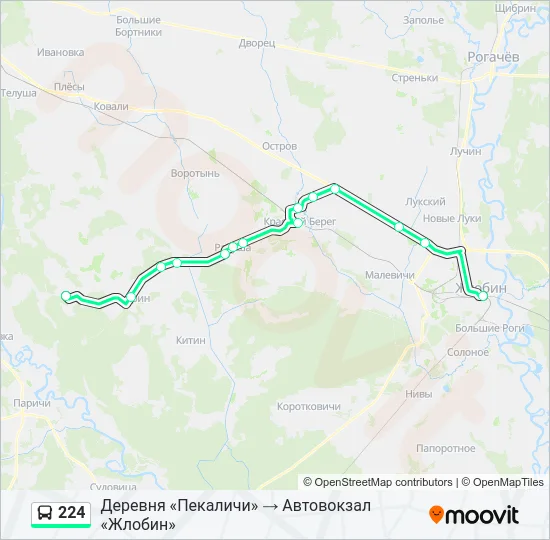 Автобус 224: карта маршрута
