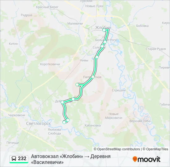 232 Bus Line Map