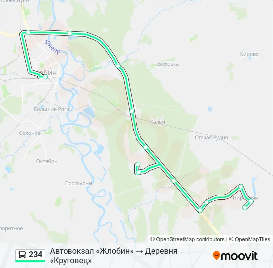 Автобус 234: карта маршрута