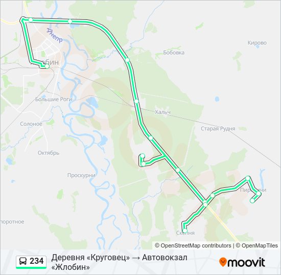 Автобус 234: карта маршрута