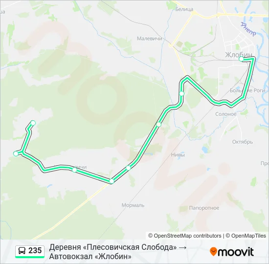 235 Bus Line Map