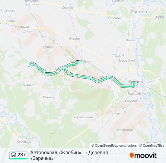 Автобус 237: карта маршрута