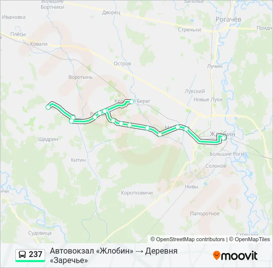 Автобус 237: карта маршрута