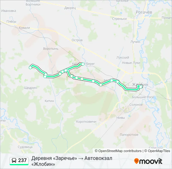 Автобус 237: карта маршрута