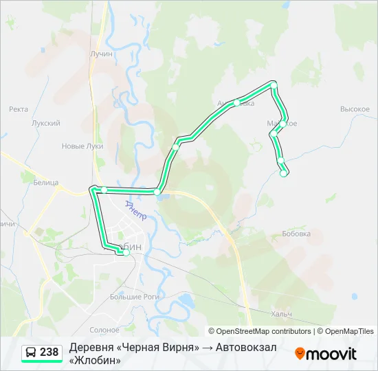 Автобус 238: карта маршрута