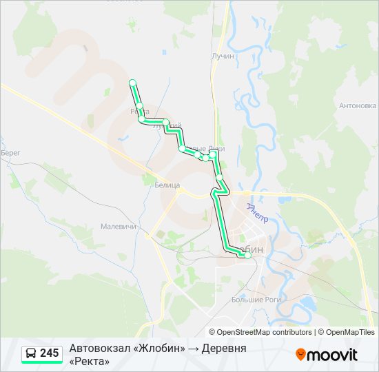 Автобус 245: карта маршрута