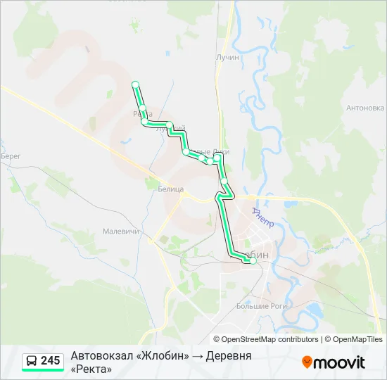Автобус 245: карта маршрута