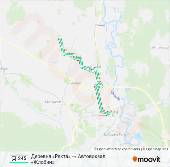 Автобус 245: карта маршрута