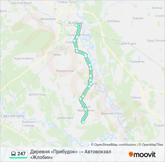 Автобус 247: карта маршрута
