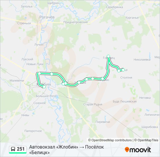 Автобус 251: карта маршрута