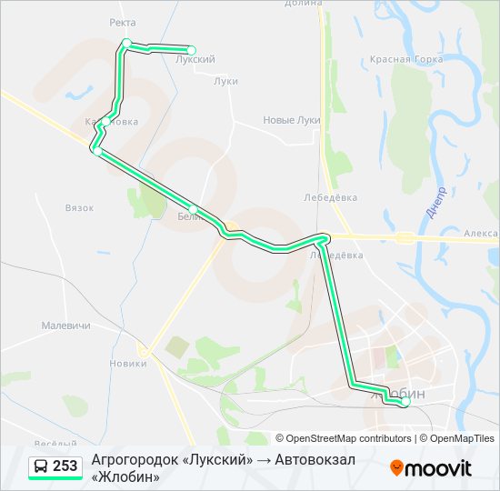 Автобус 253: карта маршрута