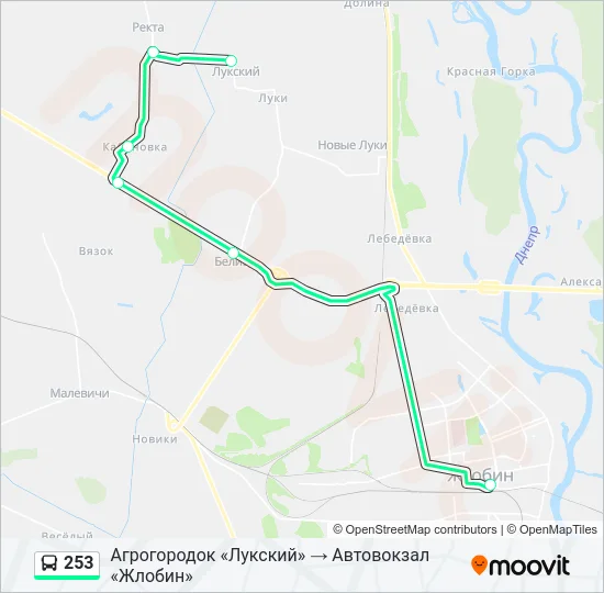 Автобус 253: карта маршрута
