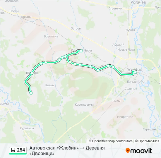 254 Bus Line Map