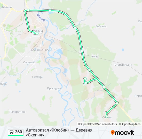 Автобус 260: карта маршрута