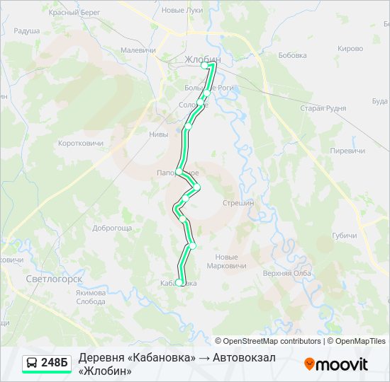 Автобус 248Б: карта маршрута
