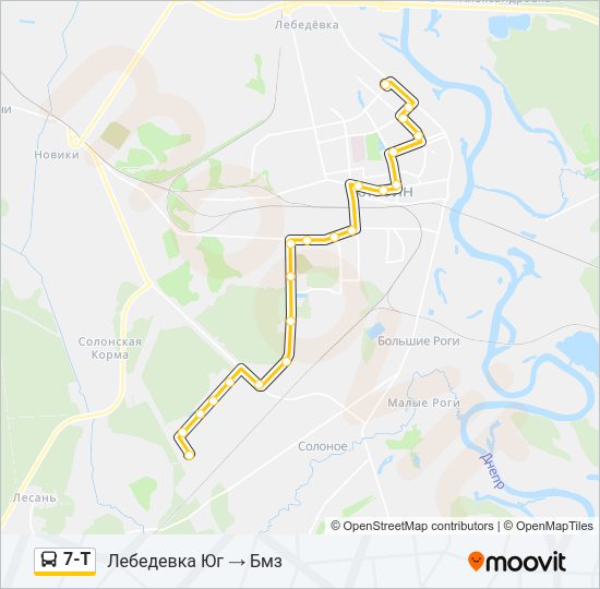 Автобус 7-Т: карта маршрута