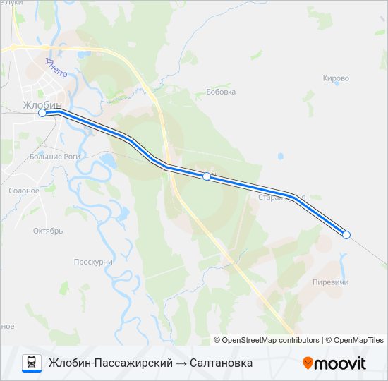 САЛТАНОВКА Train Line Map