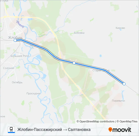 Поезд САЛТАНОВКА: карта маршрута