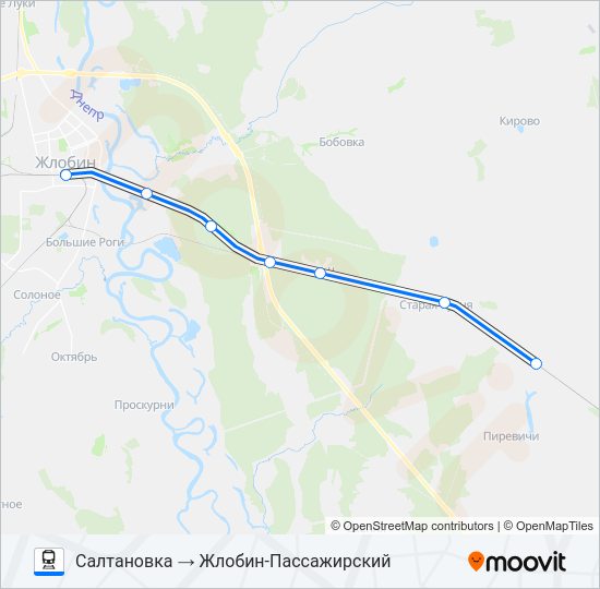 Поезд САЛТАНОВКА: карта маршрута