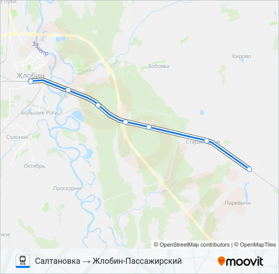 Поезд САЛТАНОВКА: карта маршрута