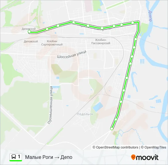 Автобус 1: карта маршрута