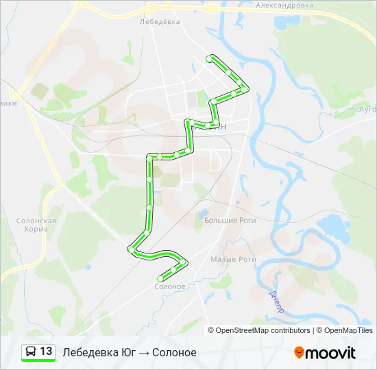 13 Bus Line Map