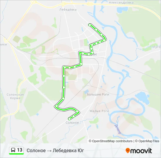 13 Bus Line Map
