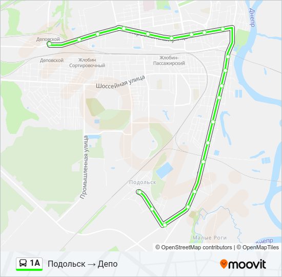 1А Bus Line Map