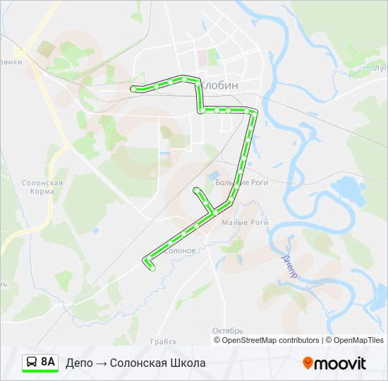 Автобус 8А: карта маршрута