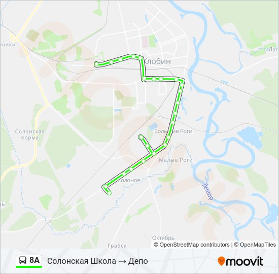 Автобус 8А: карта маршрута