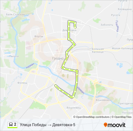 Автобус 2: карта маршрута