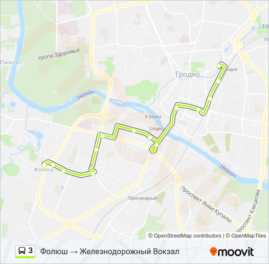 Автобус 3: карта маршрута