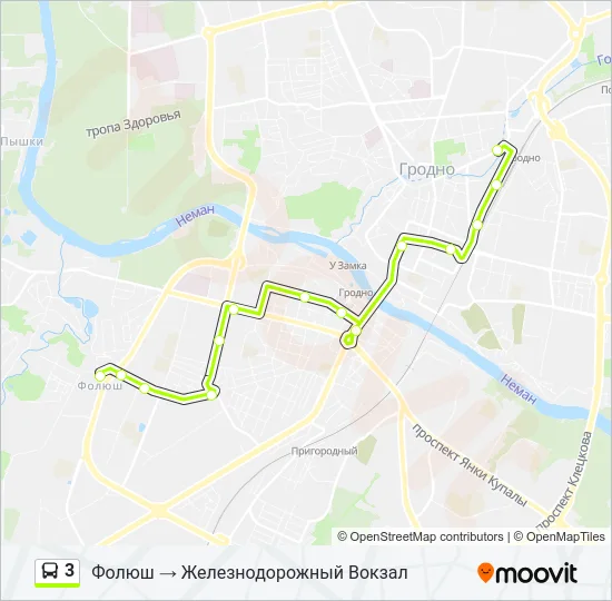 3 Bus Line Map
