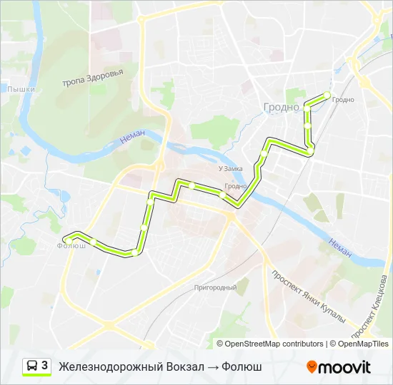 Автобус 3: карта маршрута
