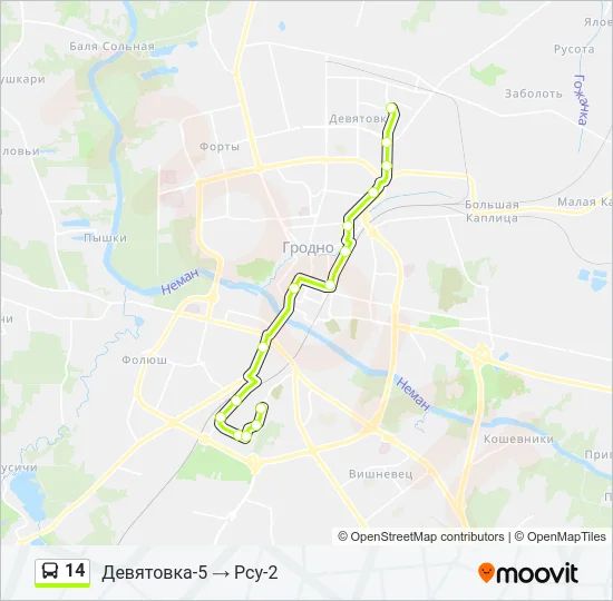 14 Bus Line Map