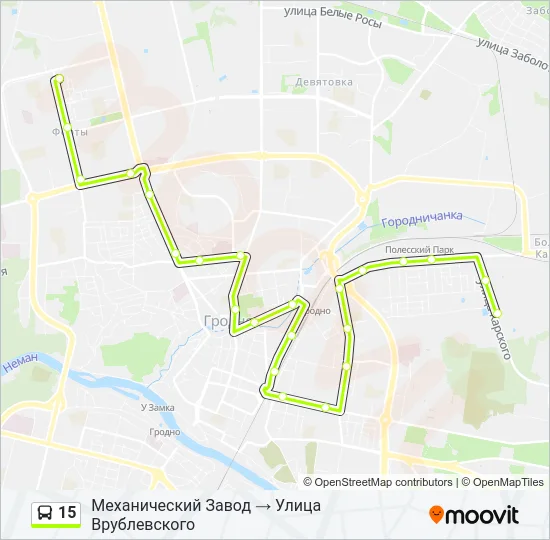 Автобус 15: карта маршрута